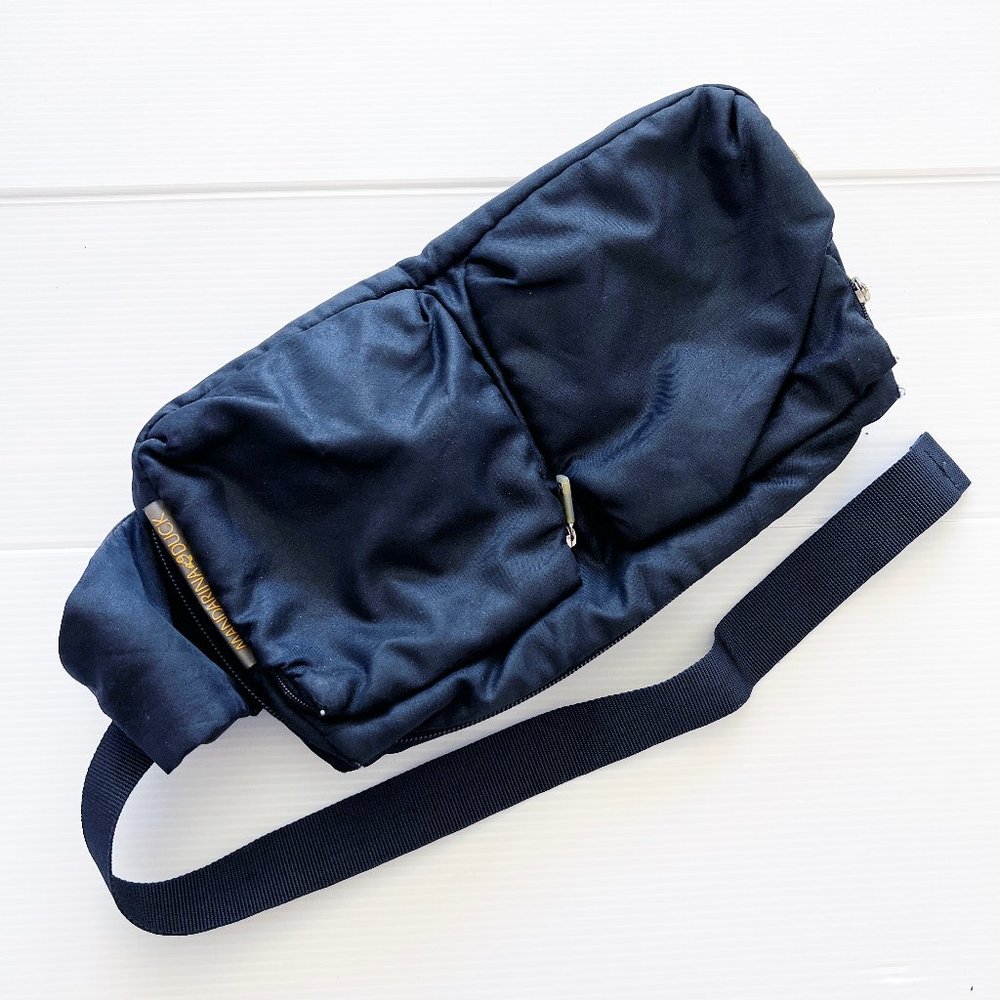 Mandarina Duck Black Fabric Fanny Pack / Sling Bag